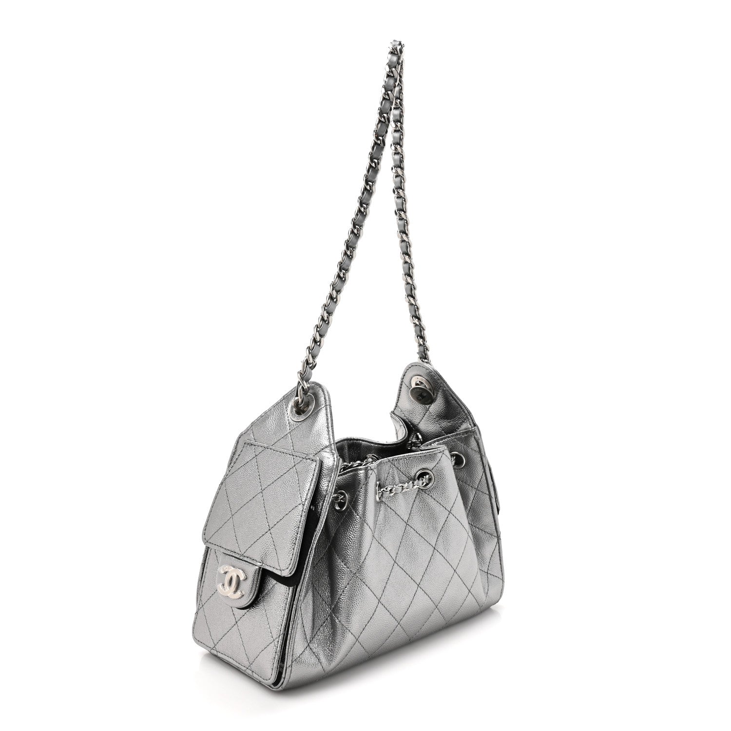 Chanel Metallic Caviar Quilted Mini Chanel 25 Handbag Anthracite 3 of 10