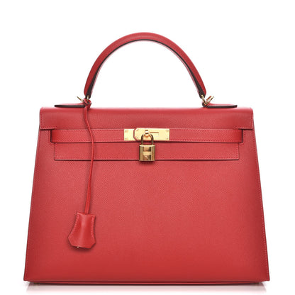 Hermes Epsom Kelly Sellier 32 Rouge Casaque 1 of 32