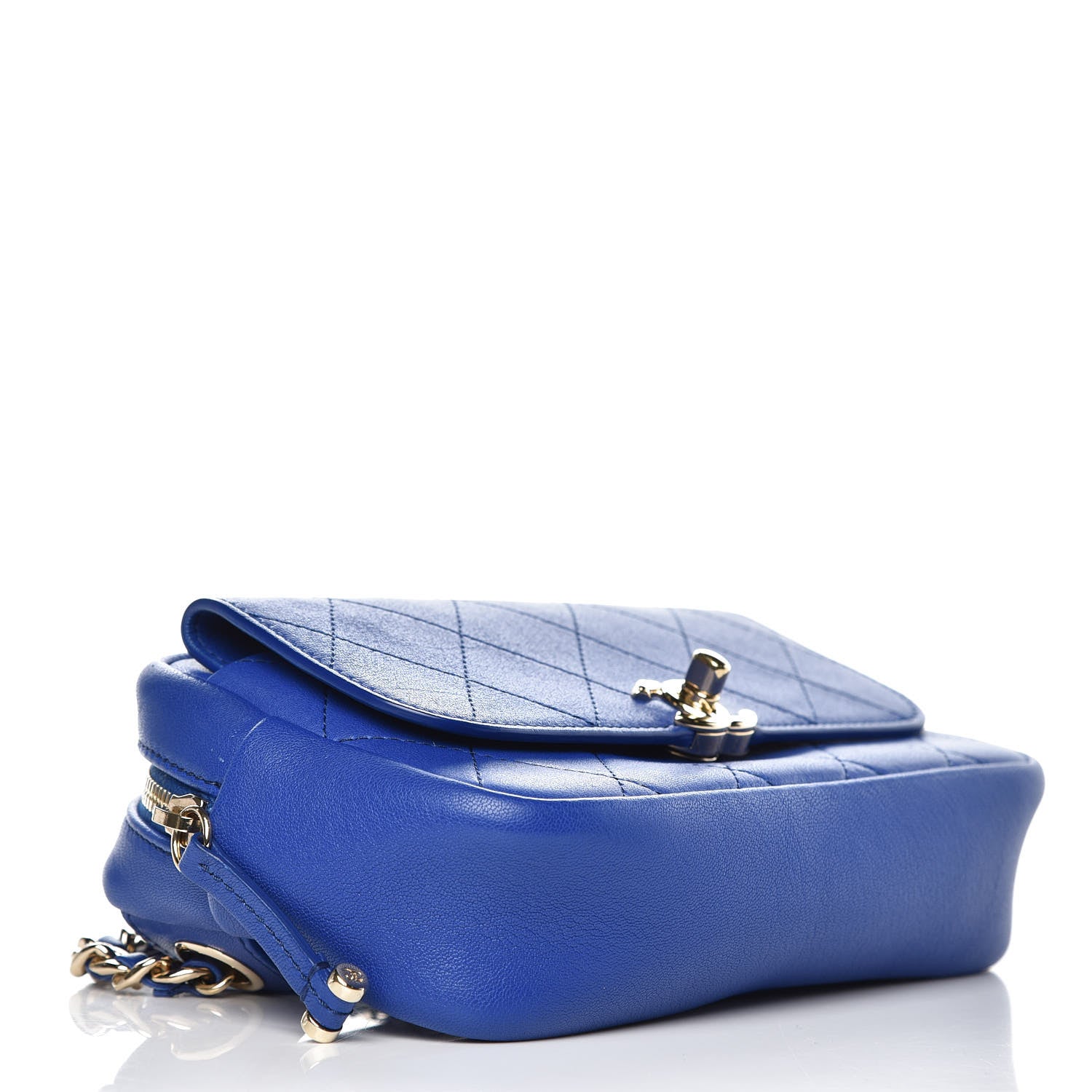 Chanel Lambskin Quilted Casual Trip Waist Belt Bag Blue 4 of 9
