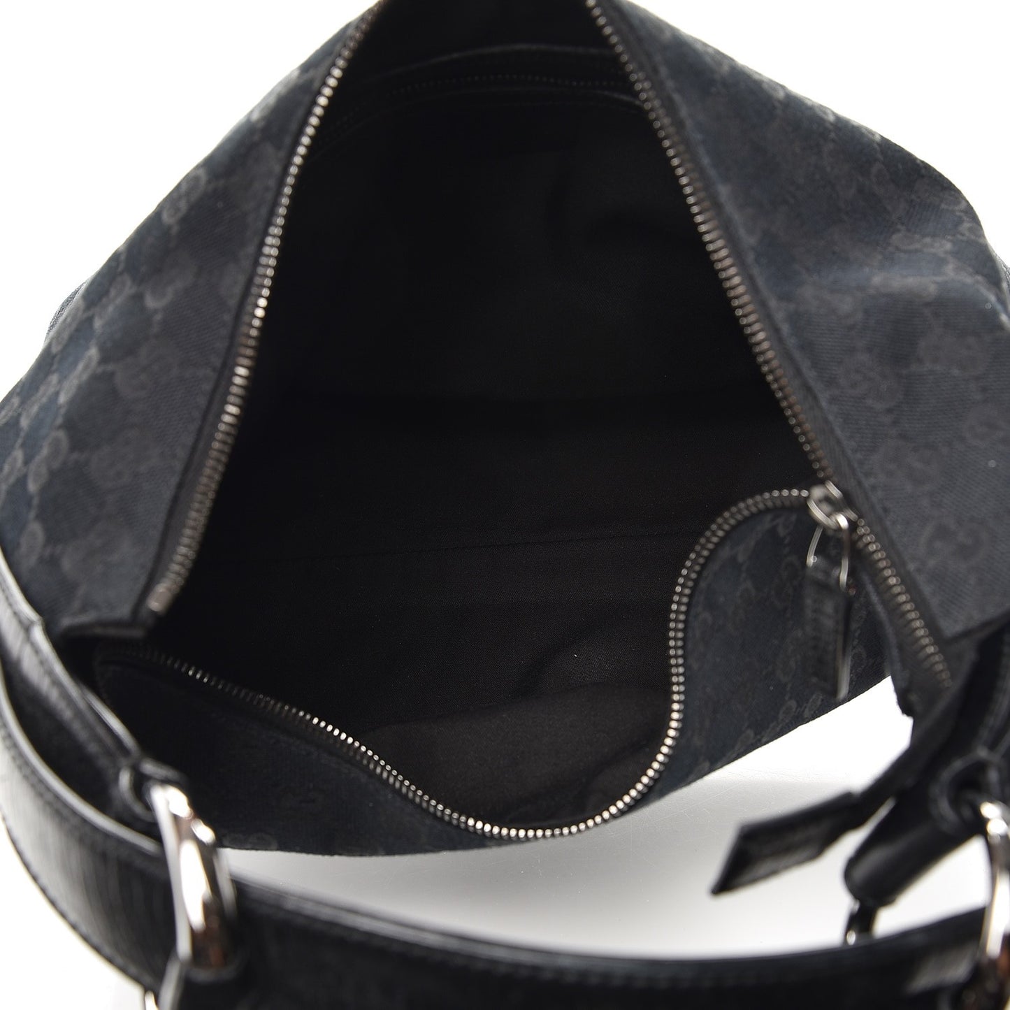 Monogram Medium Horsebit Chain Hobo Black