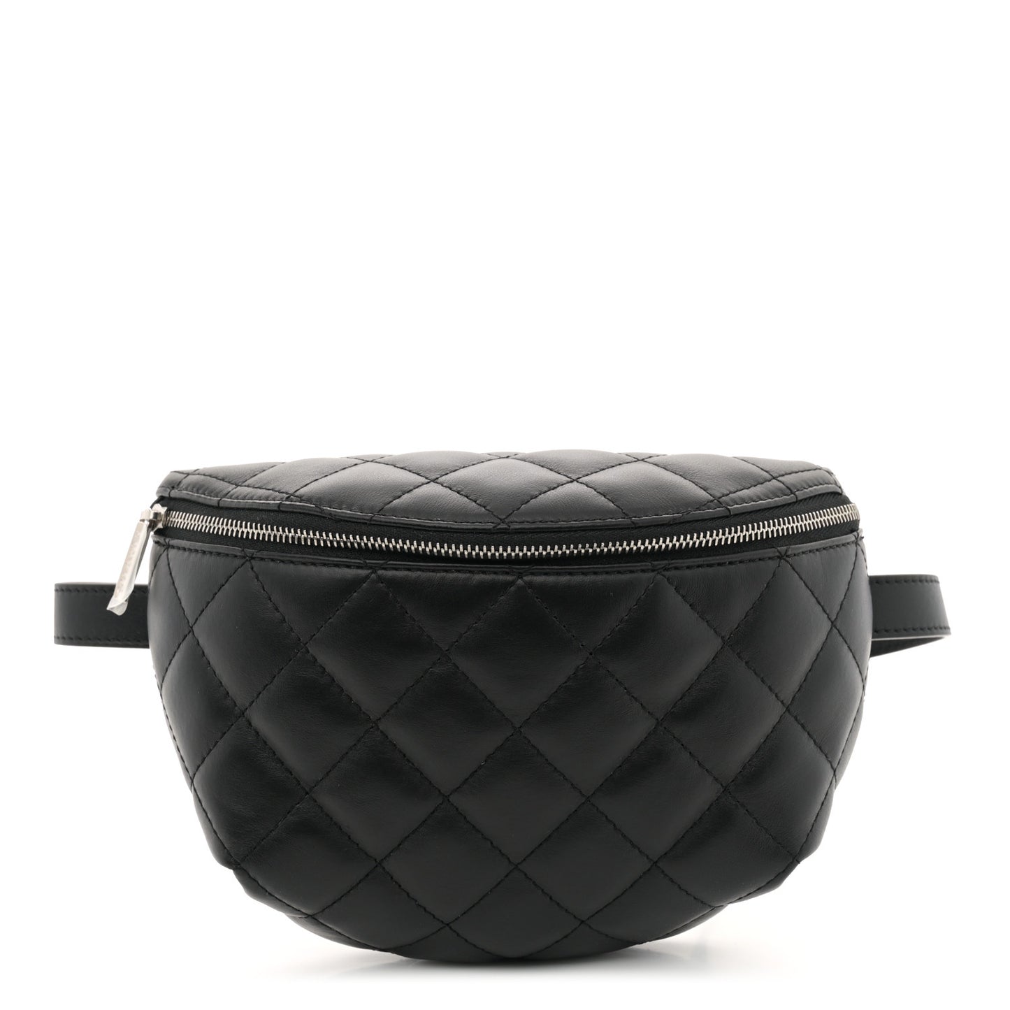 Calfskin Quilted Waist Belt Bag Black