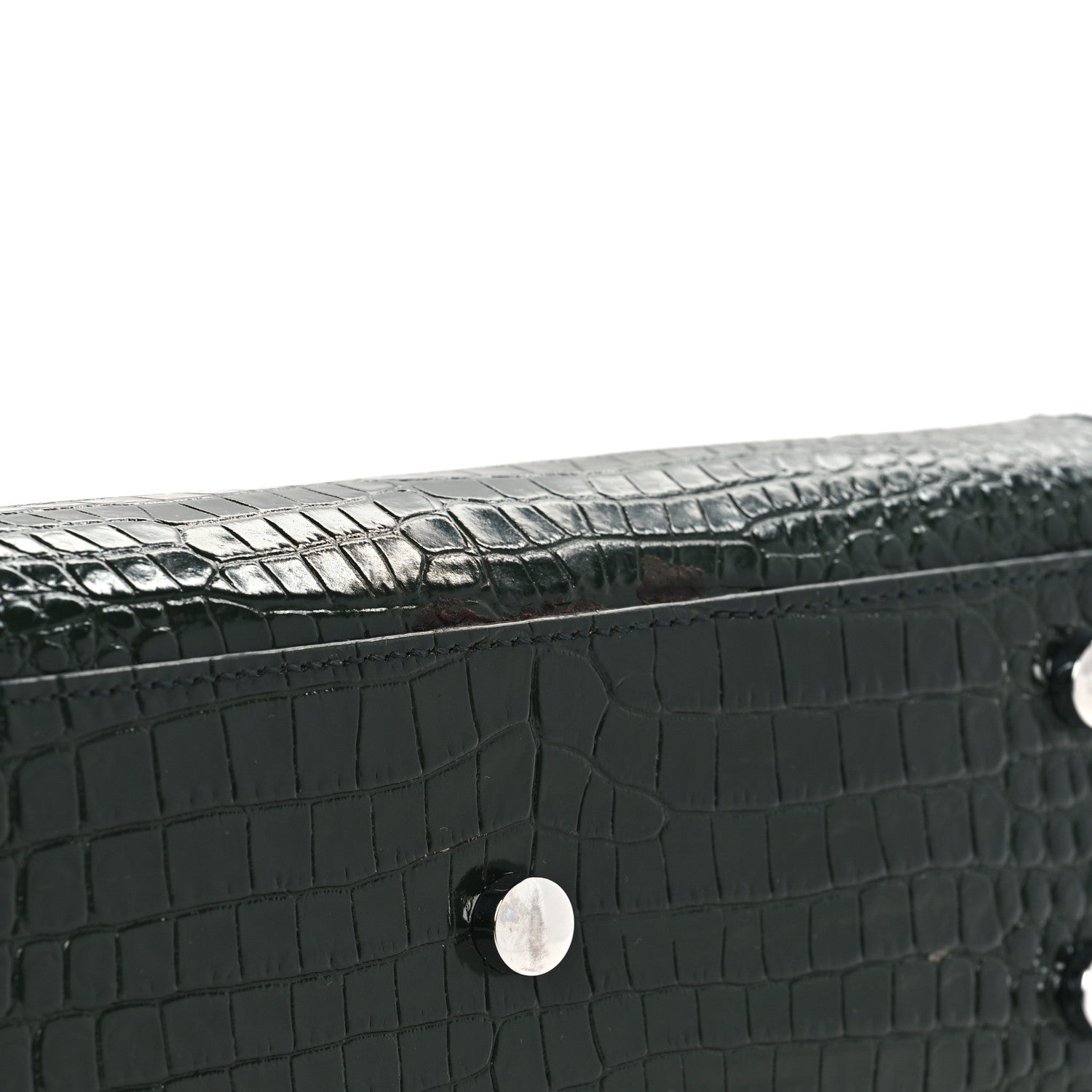 Saint Laurent Calfskin Crocodile Embossed Nano Sac De Jour Dark Leaf 10 of 10
