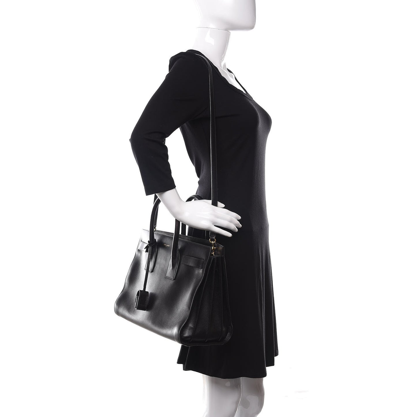 Calfskin Small Sac De Jour Black