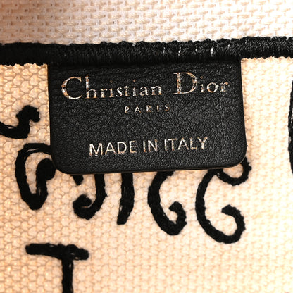 Christian Dior Canvas Embroidered Large Dioramour Graffiti Book Tote Latte Multicolor 6 of 10