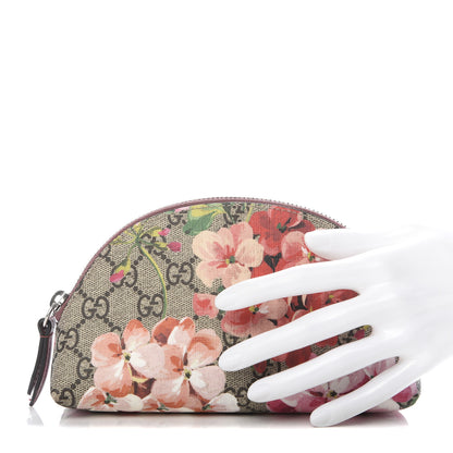 Gucci GG Supreme Monogram Blooms Small Pouch Cosmetic Case Beige Multicolor Dry Rose 2 of 9