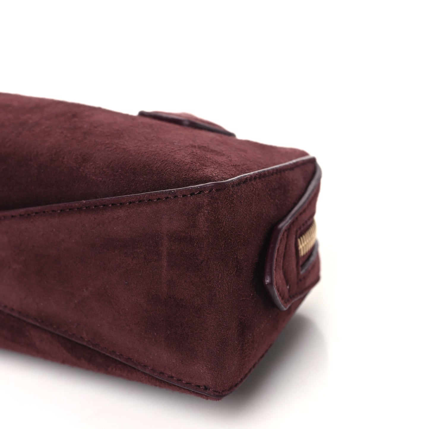 Suede Goatskin Teckel Clutch Rouge Grenat