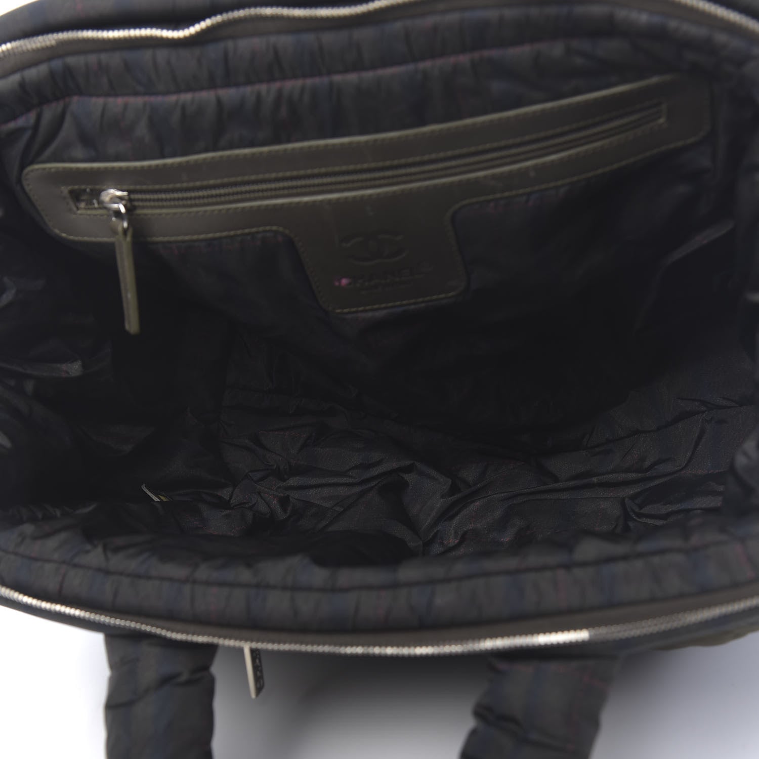 Chanel Nylon Quilted Coco Cocoon Bowler Khaki 5 of 15