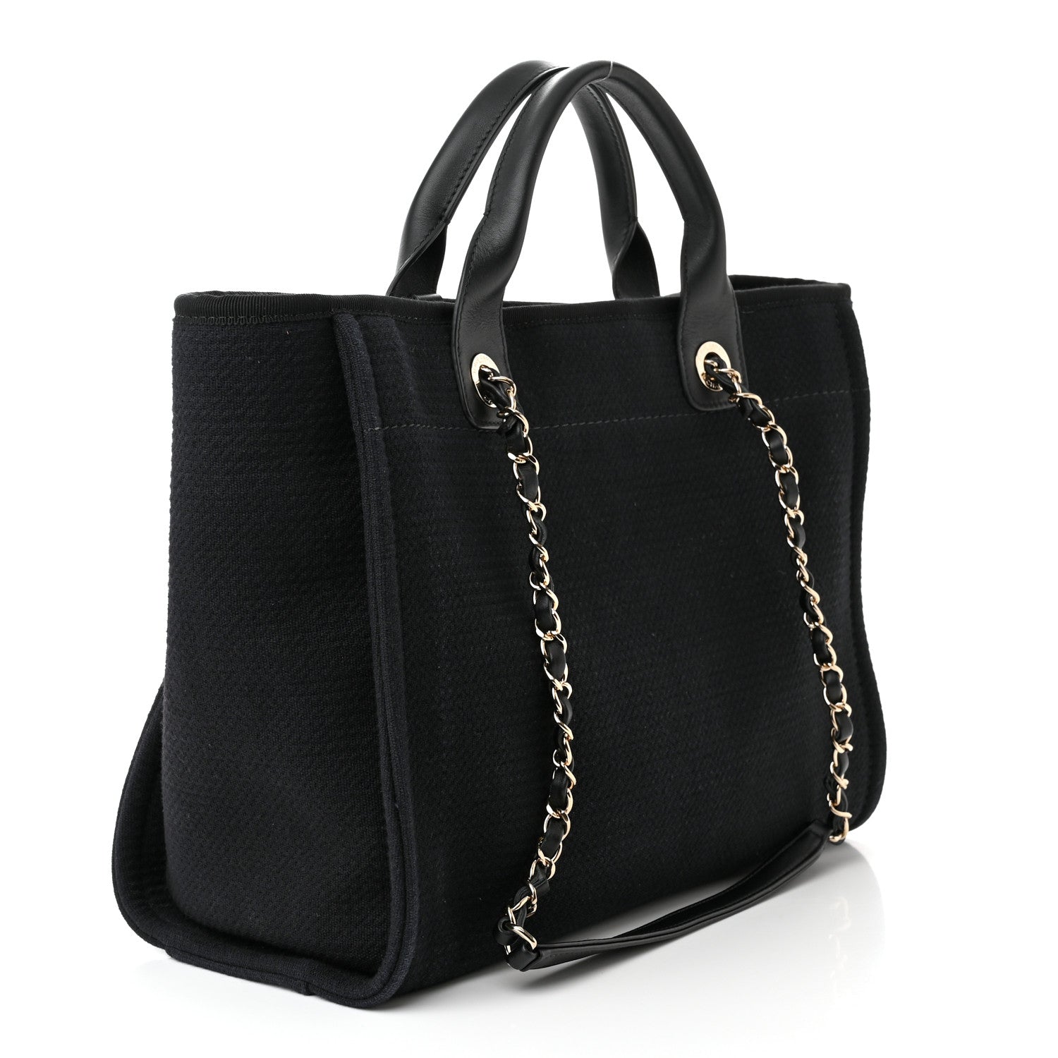 Chanel Mixed Fibers Small Deauville Tote Black 4 of 12