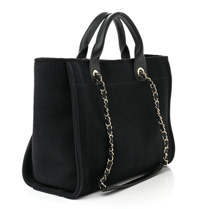 Chanel Mixed Fibers Small Deauville Tote Black 4 of 12