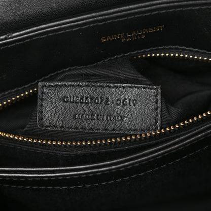 Saint Laurent Calfskin Y Quilted Monogram Toy Loulou Crossbody Bag Black 6 of 11
