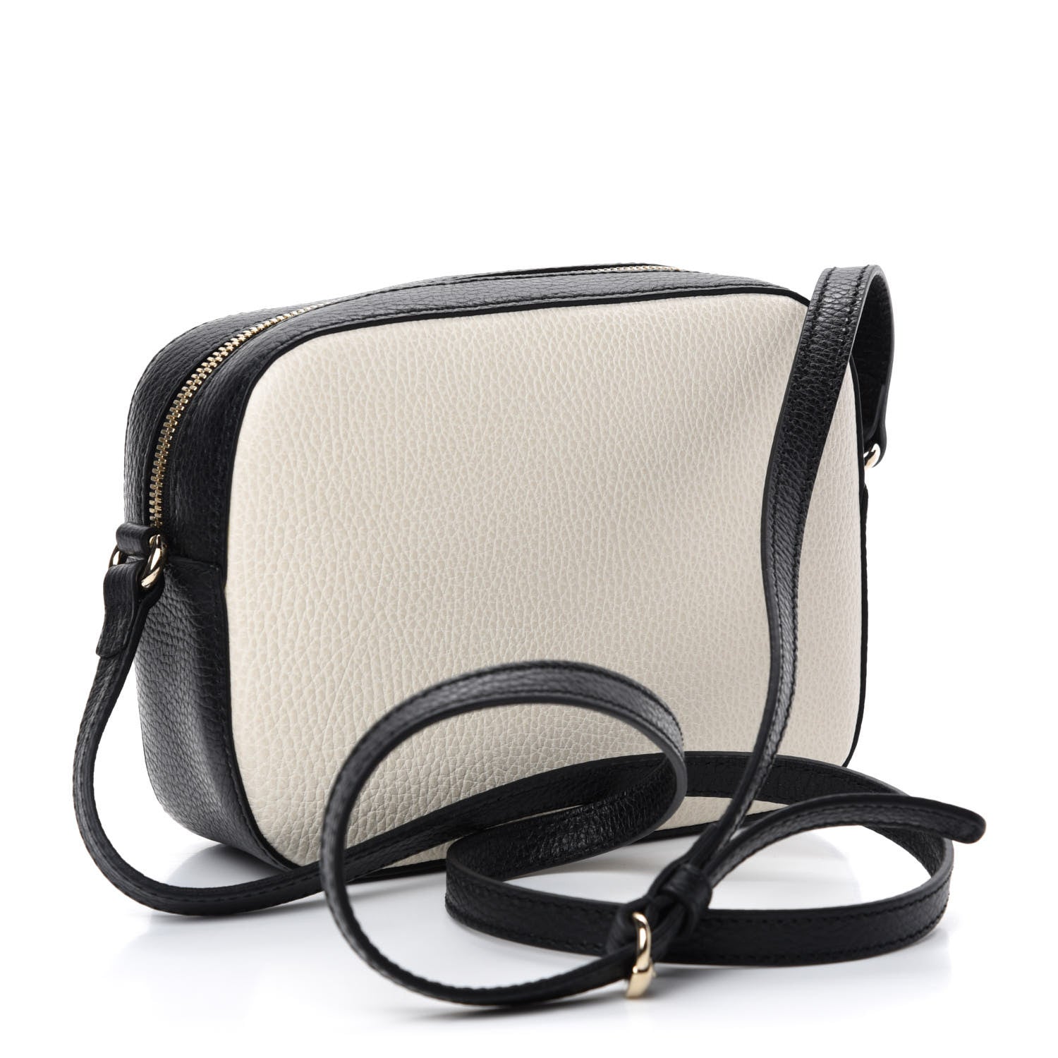 Gucci Dollar Calfskin Bi-Color Small Soho Disco Bag Mystic White Black 3 of 10