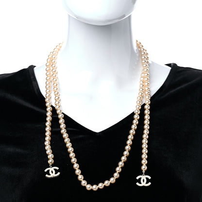 Chanel Pearl CC Necklace Light Gold 3 of 5