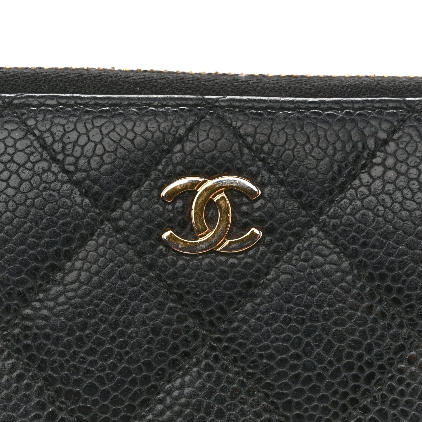 Caviar Quilted Large Gusset Zip Around Wallet Navy