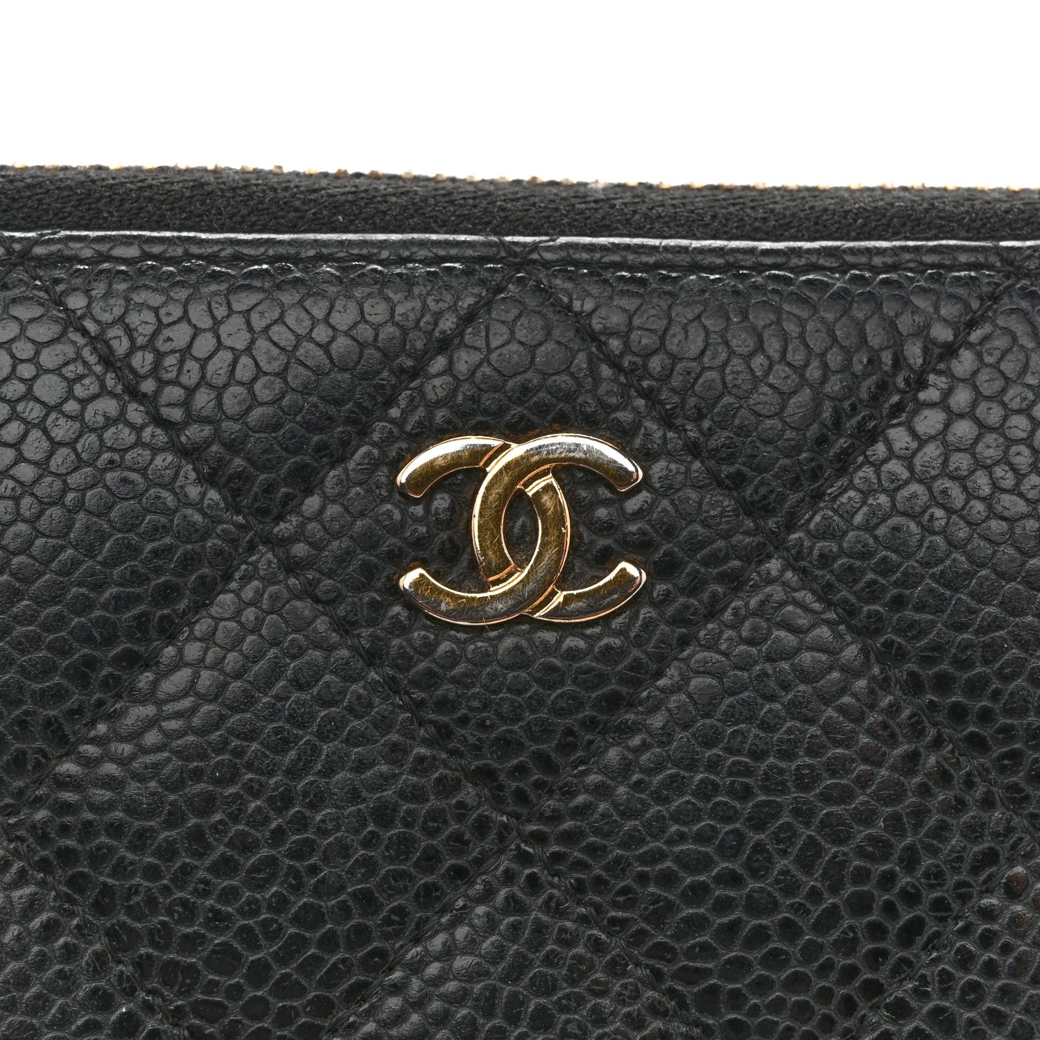 Chanel Caviar Quilted Large Gusset Zip Around Wallet Navy 10 of 12
