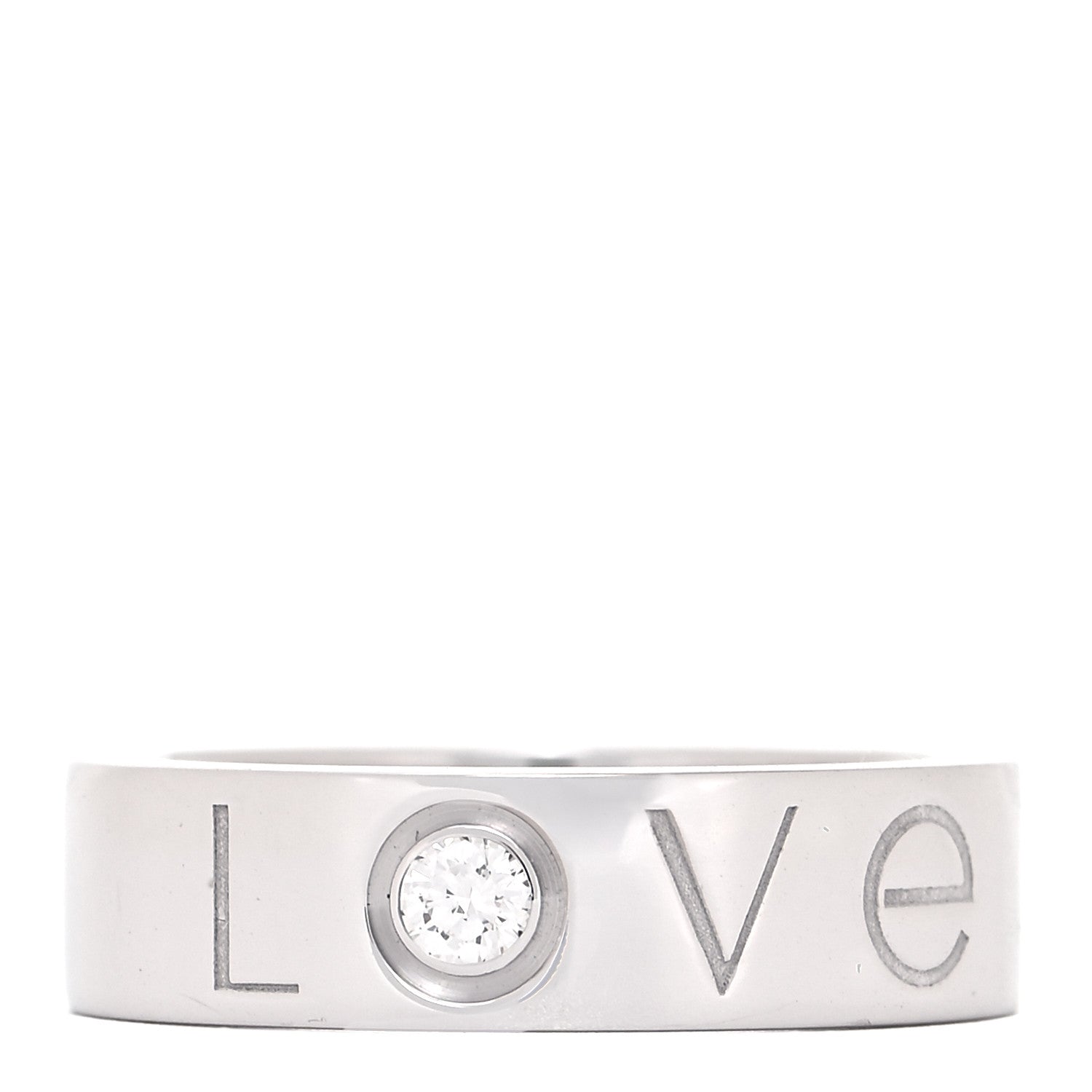 Cartier 18K White Gold Diamond 5.5mm Christmas LOVE Ring 52 6 1 of 4