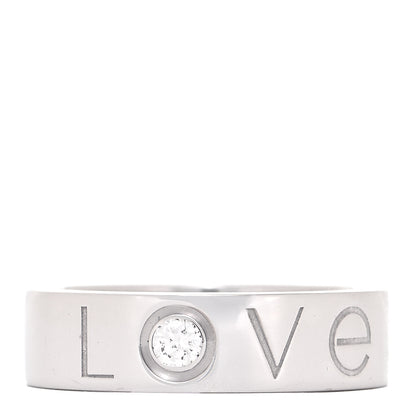 Cartier 18K White Gold Diamond 5.5mm Christmas LOVE Ring 52 6 1 of 4