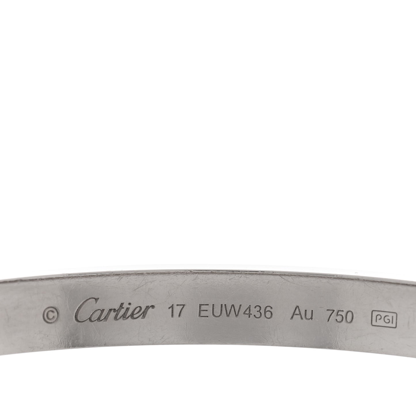 18K White Gold LOVE Bracelet 17