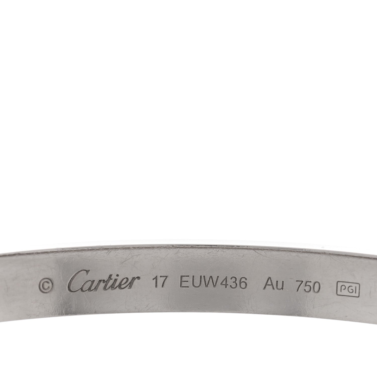 Cartier 18K White Gold LOVE Bracelet 17 3 of 5