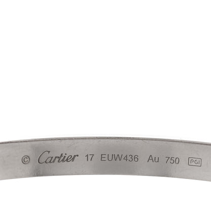 Cartier 18K White Gold LOVE Bracelet 17 3 of 5