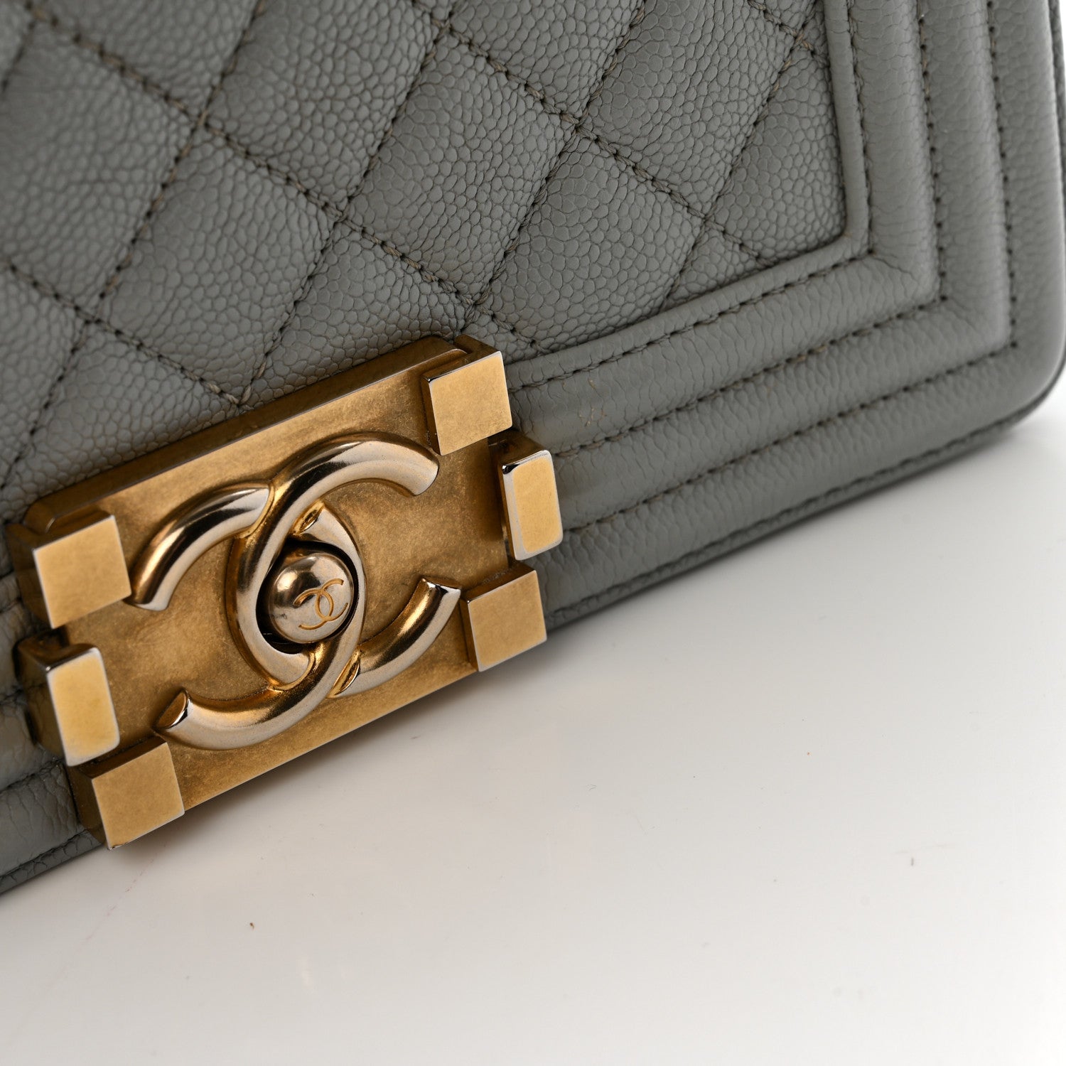 Chanel Caviar Quilted Small Boy Flap Light Grey 11 of 15