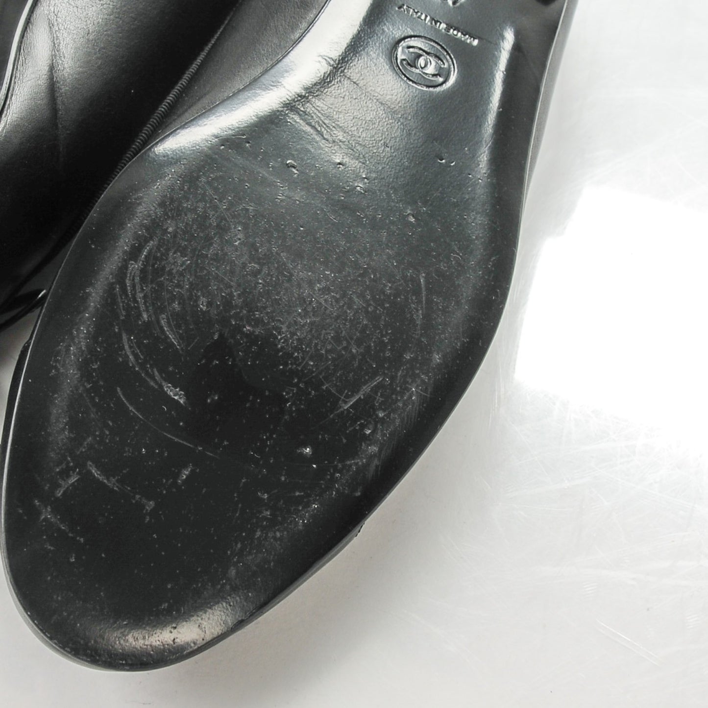 Lambskin Cap Toe CC Ballerina Flats 42 Black