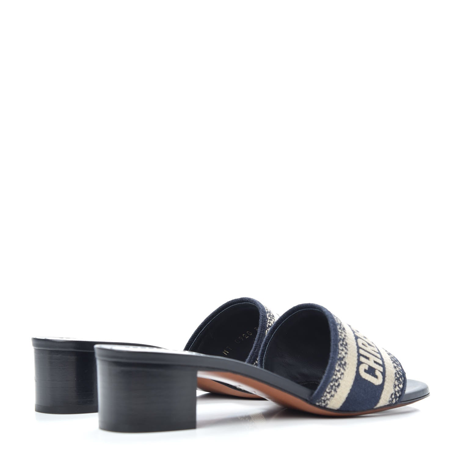 Christian Dior Cotton Embroidered Dway 40mm Slide Sandals 36.5 Deep Blue 8 of 12