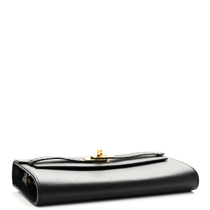 Hermes Epsom Matte Alligator Touch Kelly Wallet To Go Black 4 of 12