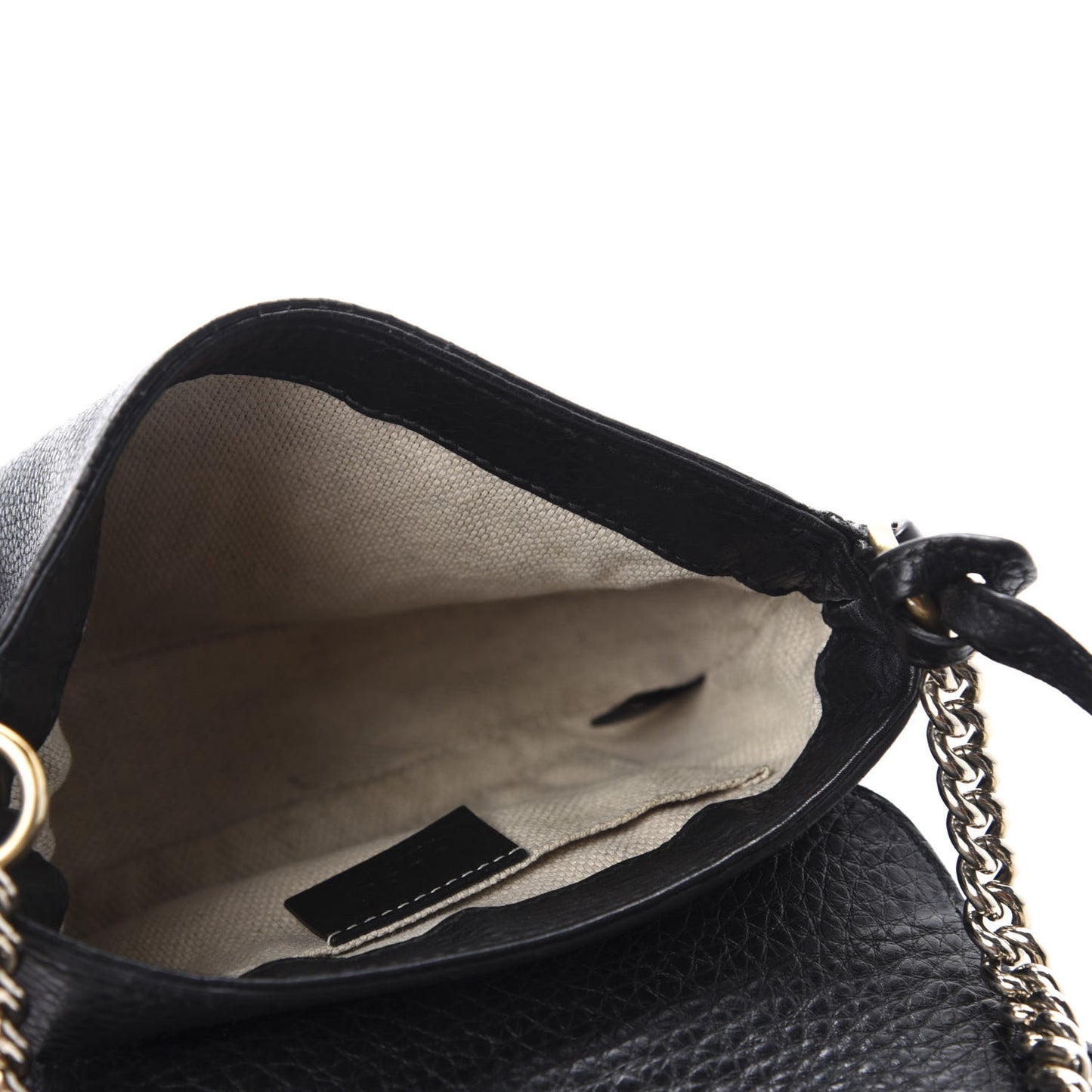 Pebbled Calfskin Small Soho Flap Crossbody Black