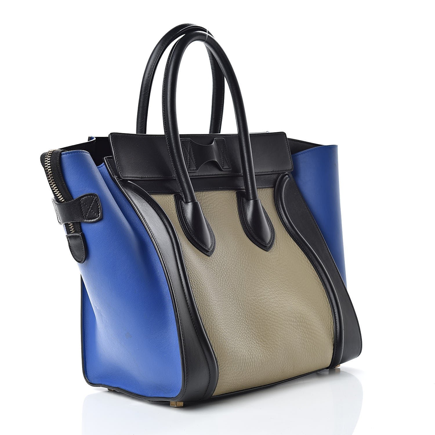Celine Elephant Calfskin Mini Tri-Color Luggage Beige 3 of 18
