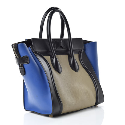 Celine Elephant Calfskin Mini Tri-Color Luggage Beige 3 of 18