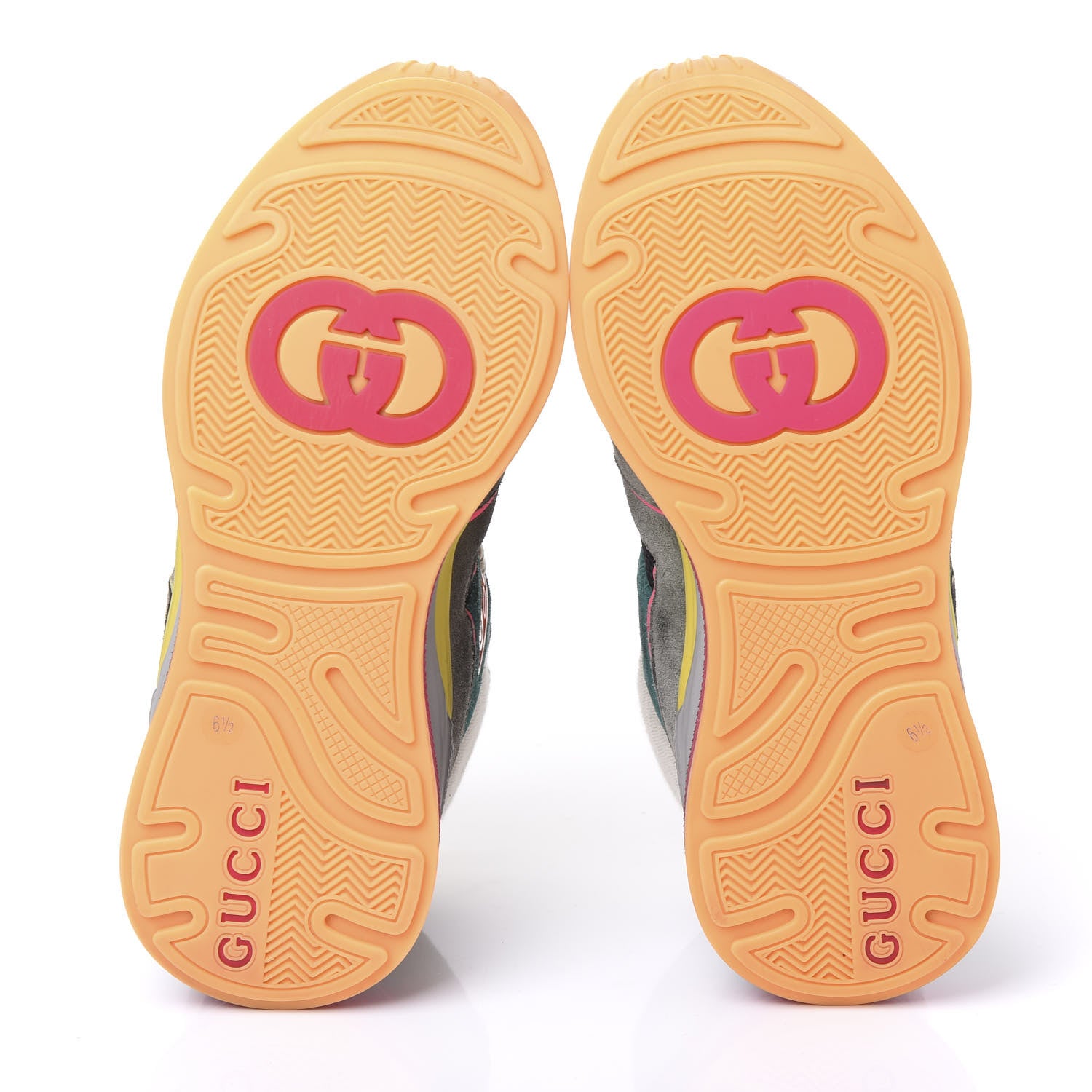 Gucci Suede Calfskin Mens Ultrapace Sneakers 6.5 Turquoise Grey 5 of 7