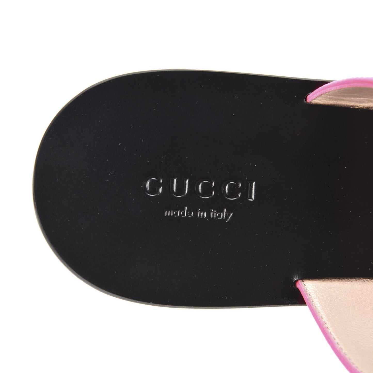 Calfskin GG Marmont Thong Sandals 38.5 Fuxia Fluo