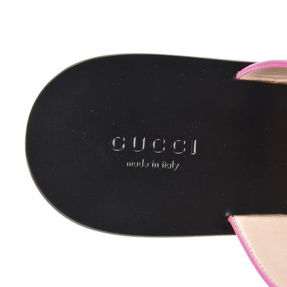 Gucci Calfskin GG Marmont Thong Sandals 38.5 Fuxia Fluo 7 of 10