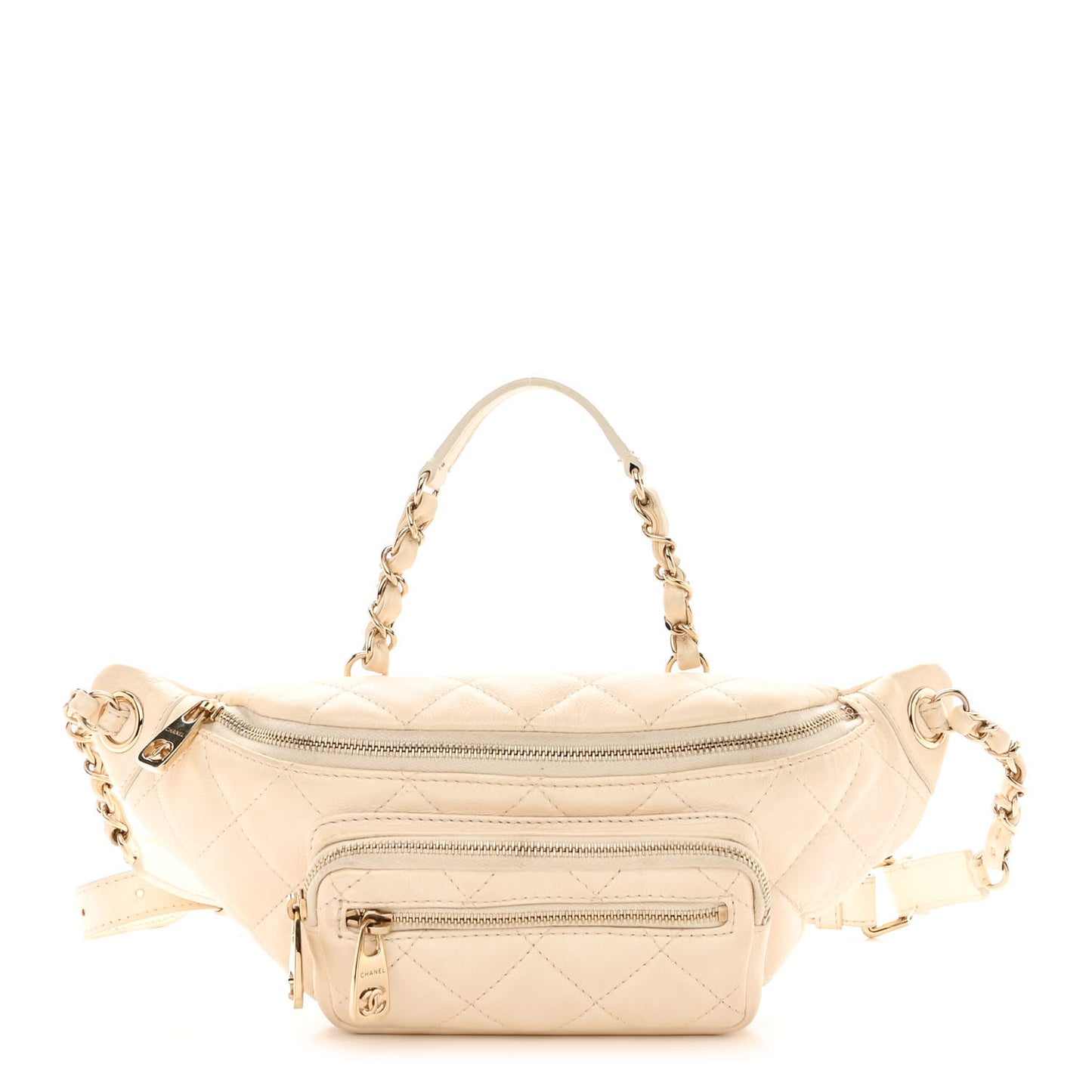 Calfskin Quilted All About Waist Belt Bag White