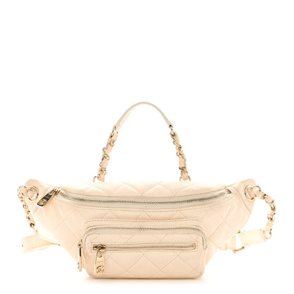 Chanel Calfskin Quilted All About Waist Belt Bag White 1 of 13