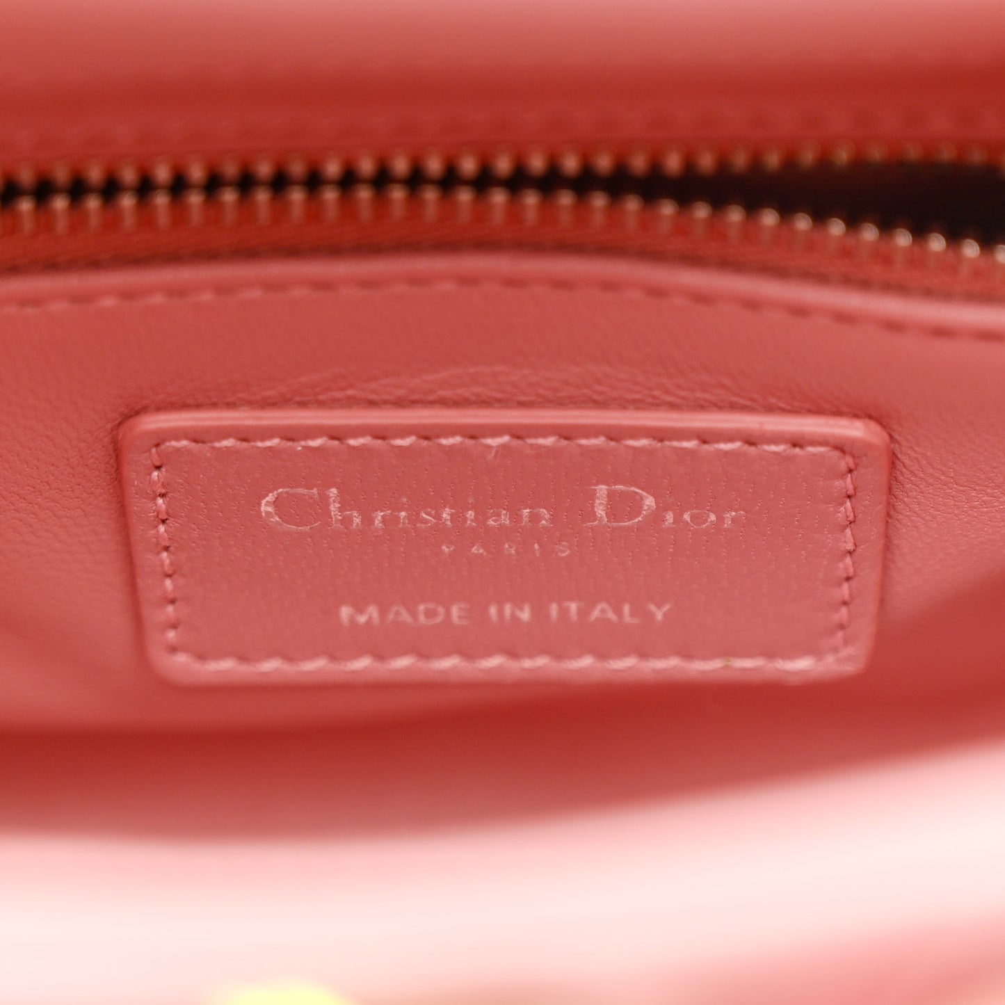 Calfskin Flower Charm Embellished Mini Lady Dior Pink