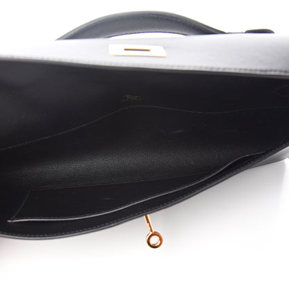 Hermes Swift Kelly Cut Clutch Pochette Black 4 of 9
