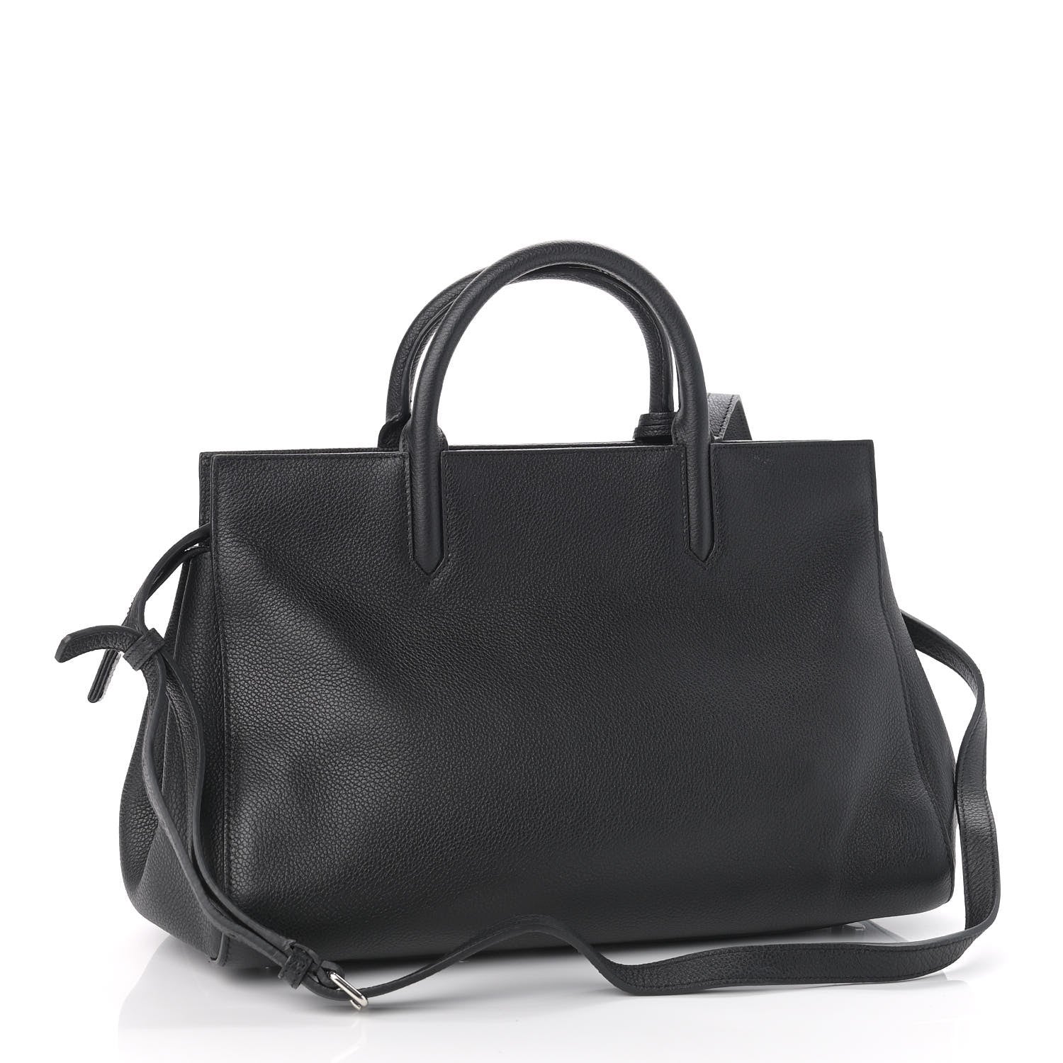 Saint Laurent Grained Calfskin Small Cabas Rive Gauche Black 3 of 12