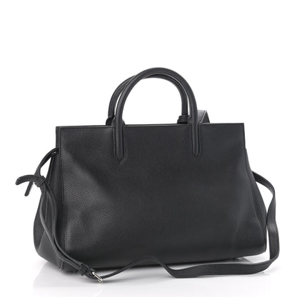 Saint Laurent Grained Calfskin Small Cabas Rive Gauche Black 3 of 12