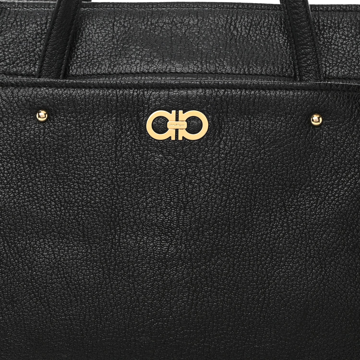 Salvatore Ferragamo Goatskin Large Mika Tote Black 7 of 10