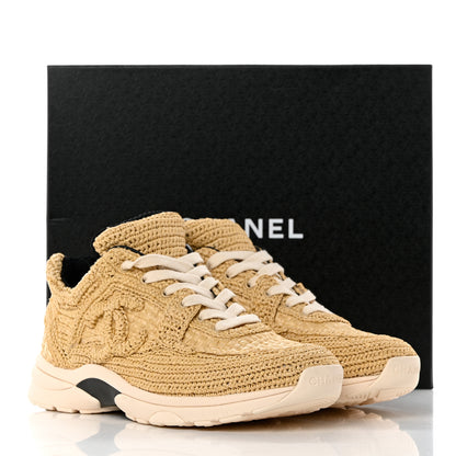 Chanel Braided Raffia Womens CC Sneakers 36 Beige 9 of 9