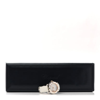 Chopard Stainless Steel 18K Rose Gold Alligator 5 Diamond 35mm Happy Sport Guilloche Quartz Watch White 5 of 5
