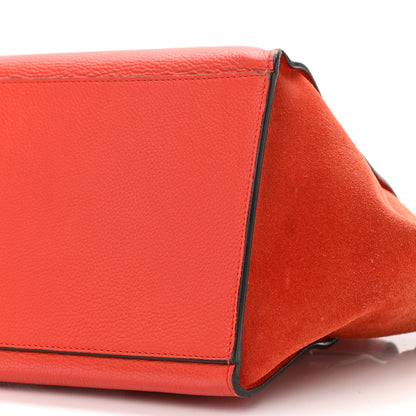 Celine Drummed Calfskin Suede Medium Trapeze Coquelicot 20 of 20