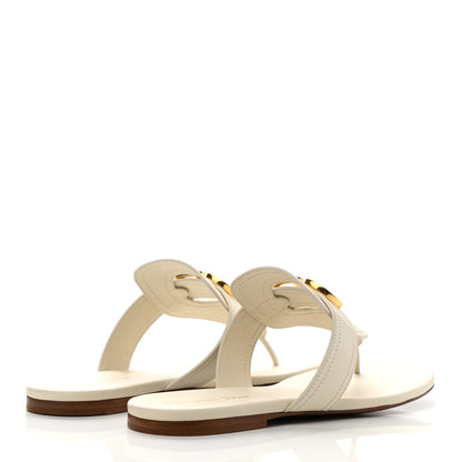 Christian Dior Calfskin 30 Montaigne Thong Sandals 41 White 4 of 9