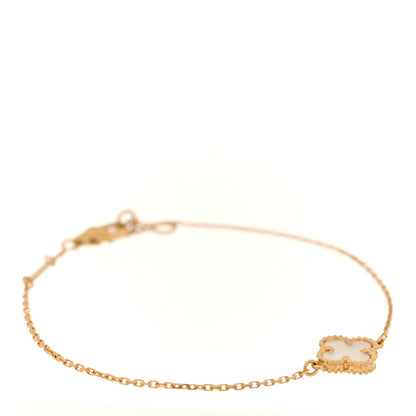 Van Cleef & Arpels 18K Yellow Gold Mother of Pearl Sweet Alhambra Bracelet 1 of 3