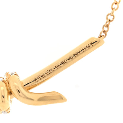 Tiffany 18K Yellow Gold Diamond Knot Necklace 5 of 6