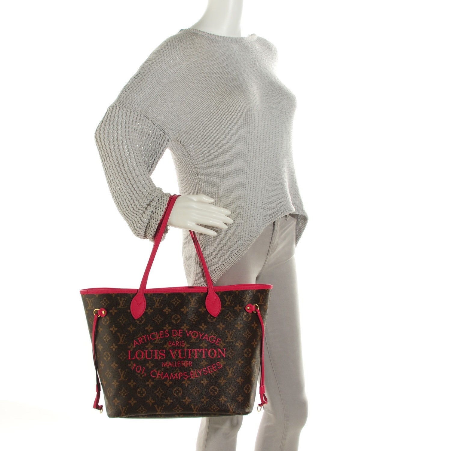 Louis Vuitton Monogram Articles de Voyage Ikat Neverfull MM Rose Indien 2 of 7