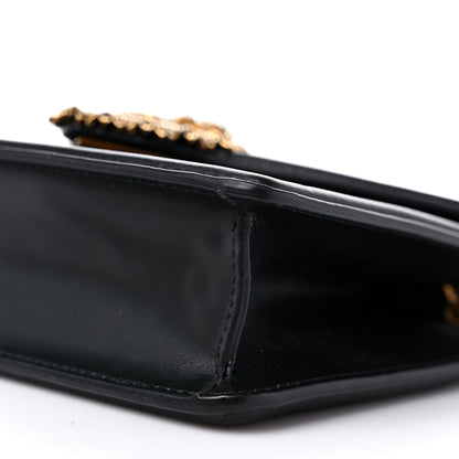 Dolce & Gabbana DOLCE &amp; GABBANA Jacquard Leopard Print Smooth Calfskin Medium Devotion Crossbody Bag Black 8 of 9