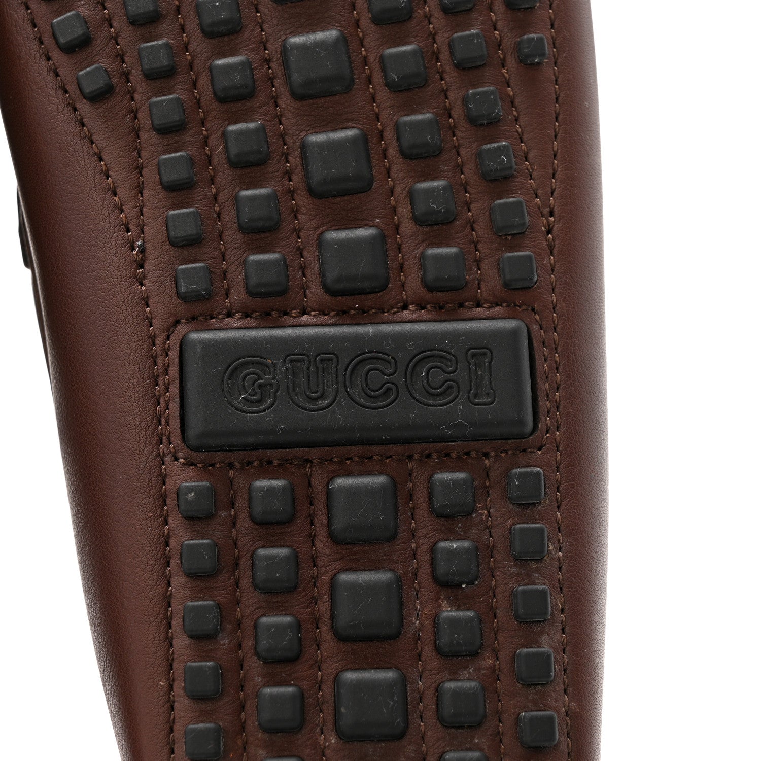 Gucci Calfskin Fringe Interlocking G Mens Driver Loafers 8 Brown 8 of 12