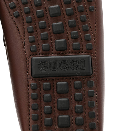 Gucci Calfskin Fringe Interlocking G Mens Driver Loafers 8 Brown 8 of 12